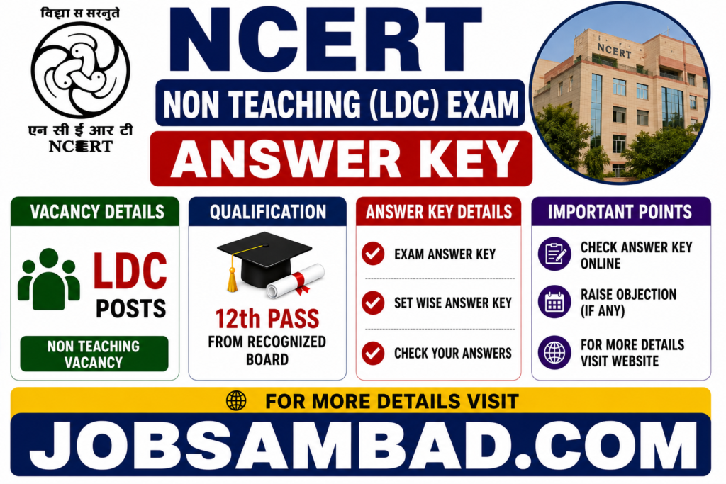 NCERT Non Teaching (LDC) Exam Answer Key