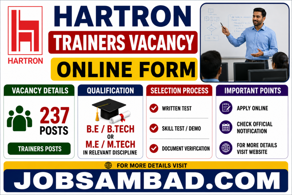 HARTRON Trainers Vacancy Online Form