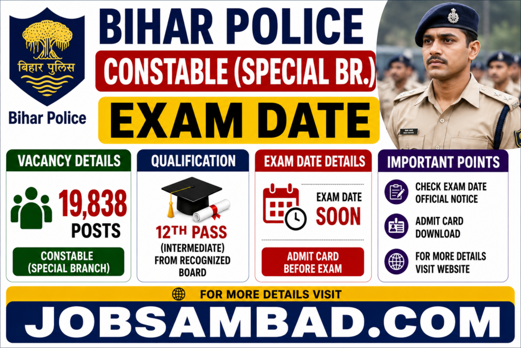 Bihar Police Constable (Special Br.) Exam Date