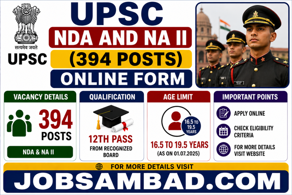 UPSC NDA and NA II (394 Posts) Online Form