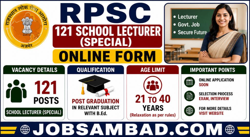 RPSC 121 School Lecturer (Special) Online Form