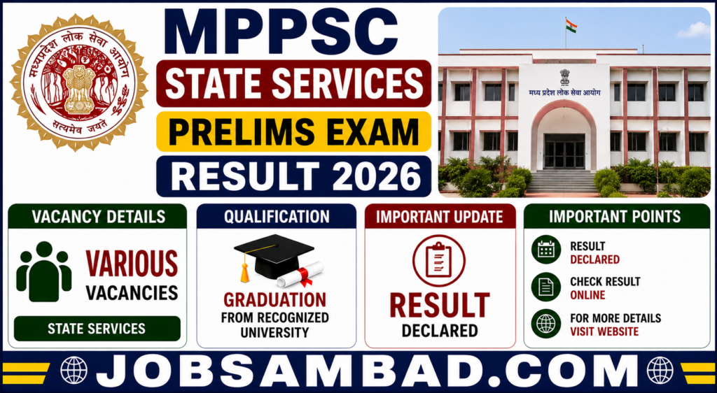 MPPSC State Services Prelims Exam Result 2026