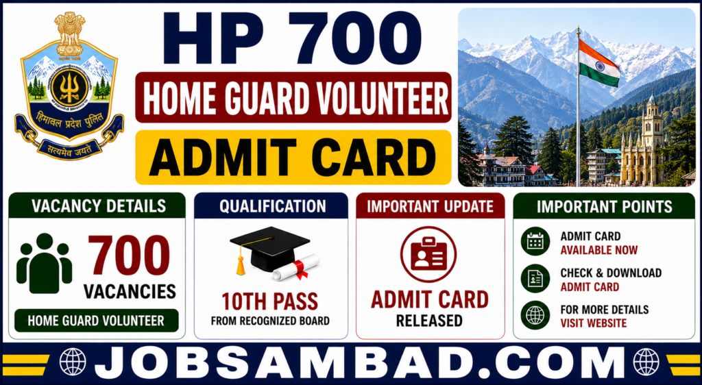 HP 700 Home Guard Volunteer Admit Card