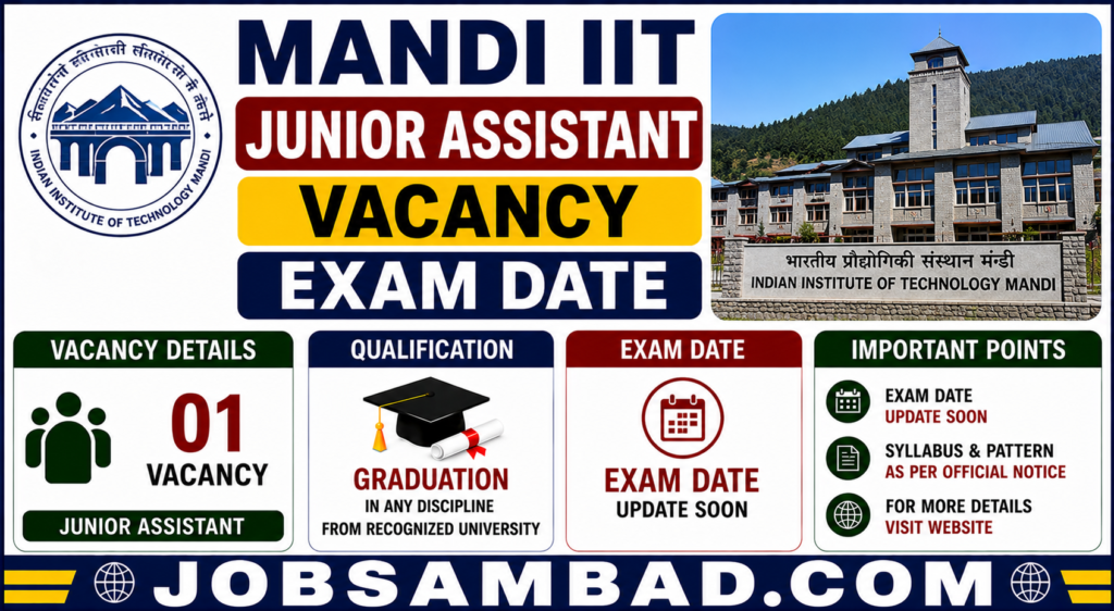 Mandi IIT Junior Assistant Vacancy Exam Date