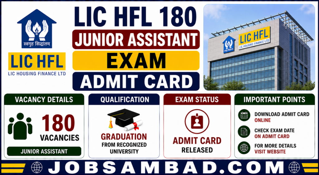 LIC HFL 180 Junior Assistant Exam Admit Card