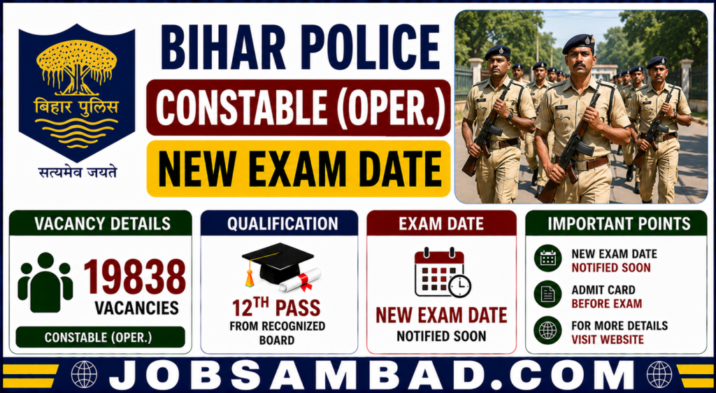 Bihar Police Constable (Oper.) New Exam Date