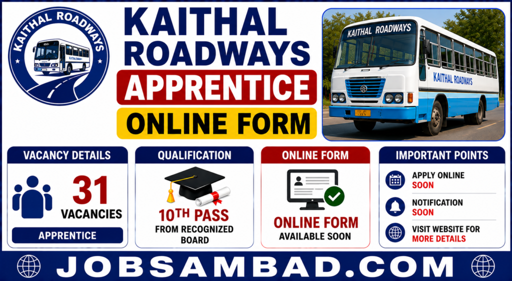 Kaithal Roadways Apprentice Online Form
