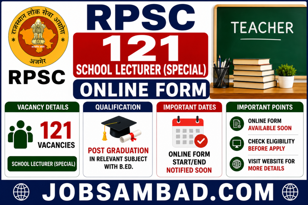 RPSC 121 School Lecturer (Special) Online Form