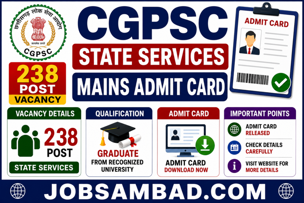 CGPSC State Services Mains Admit Card