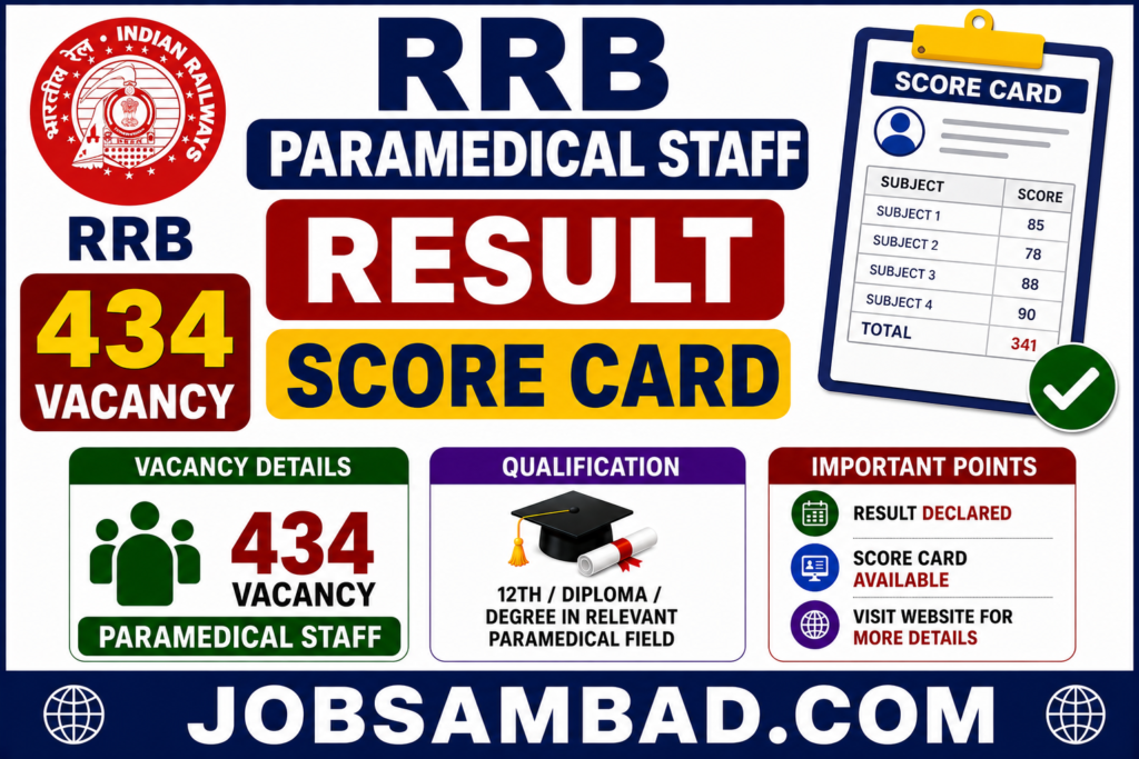 RRB Paramedical Staff Result, Score Card