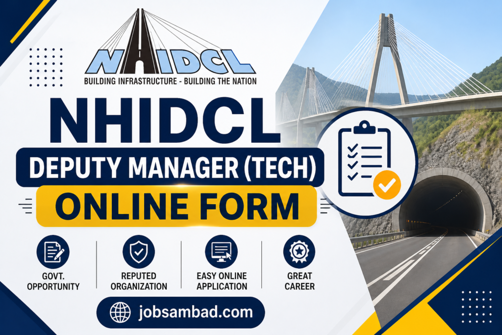 NHIDCL Deputy Manager (Tech) Online Form