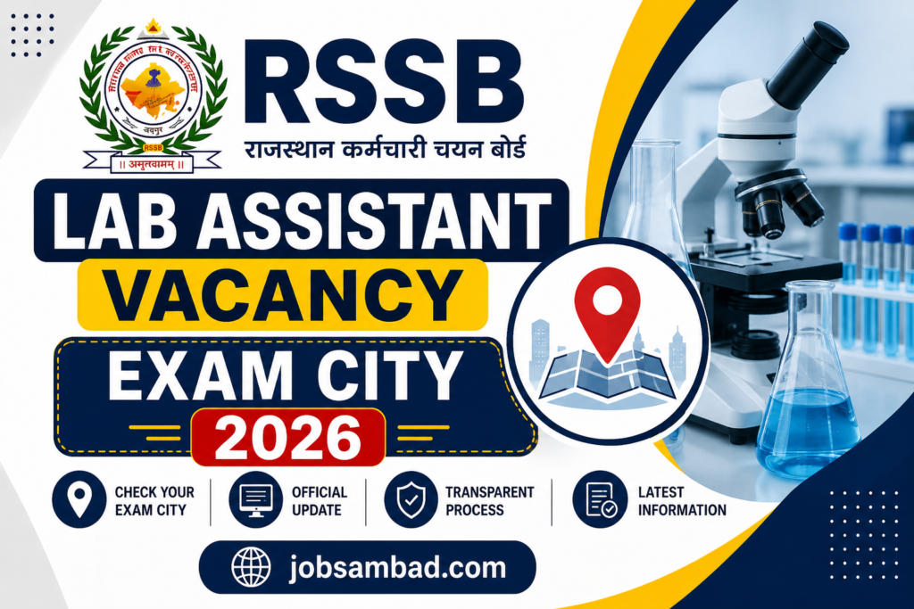 RSSB Lab Assistant Vacancy Exam City 2026