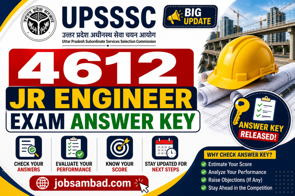 UPSSSC 4612 Jr Engineer Exam Answer Key