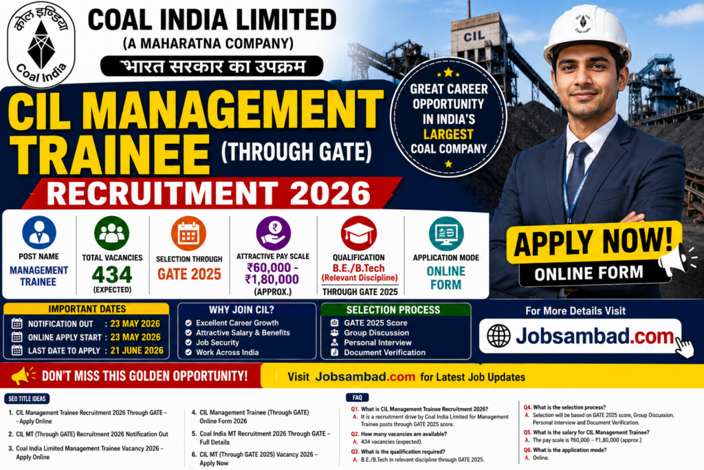 CIL Management Trainee (Through GATE) Form