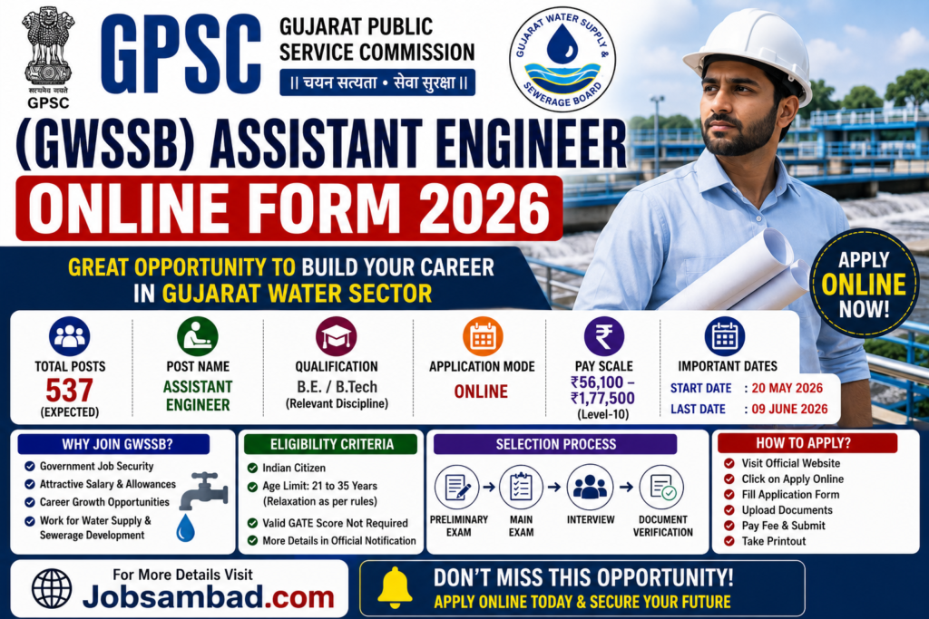 GPSC (GWSSB) Assistant Engineer Online Form