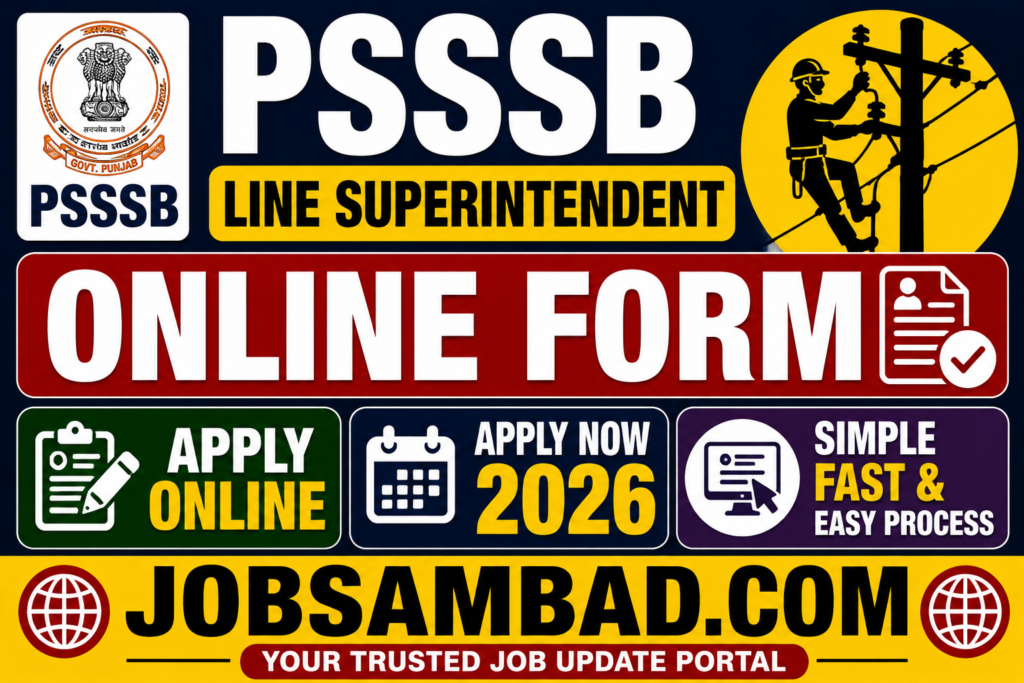 PSSSB Line Superintendent Online Form 2026