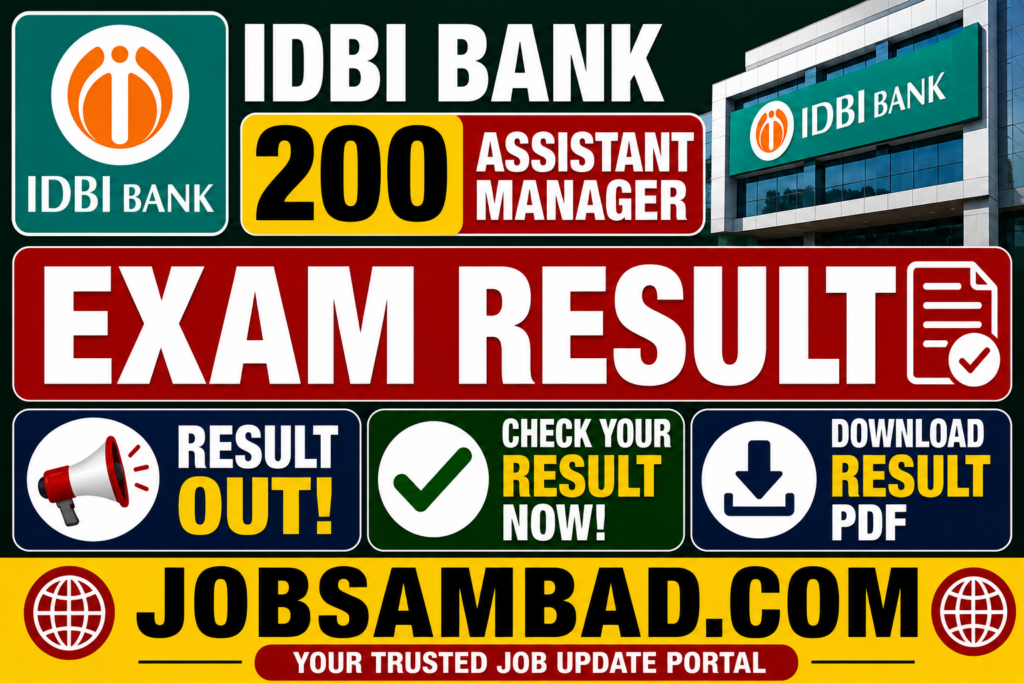 IDBI Bank 200 Assistant Manager Exam Result