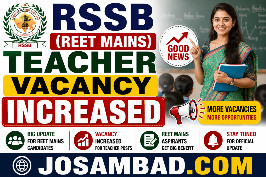 RSSB (REET Mains) Teacher Vacancy Increased