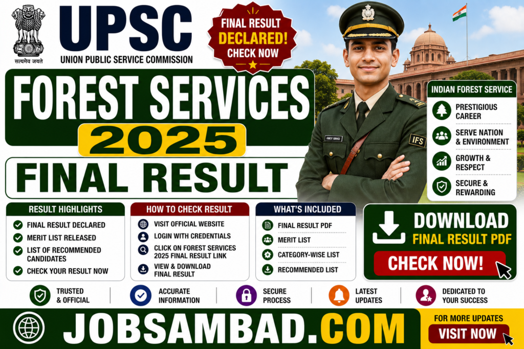 UPSC Forest Services 2025 Final Result