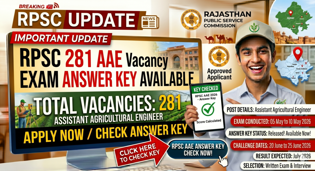RPSC 281 AAE Vacancy Exam Answer Key