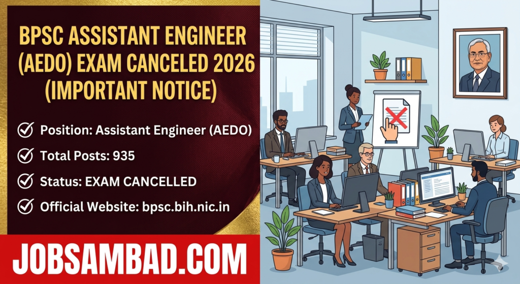 BPSC 935 AEDO Vacancy Exam Cancelled  