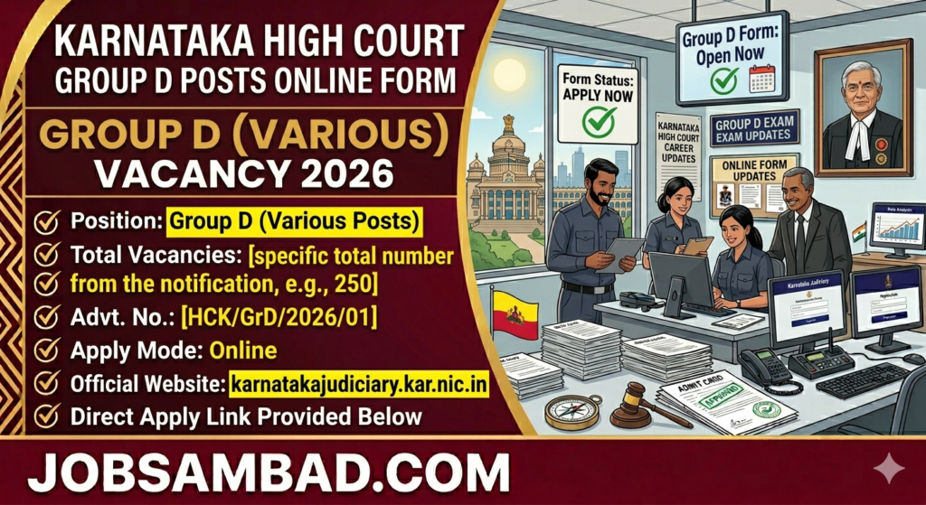 Karnataka High Court Group D Post Online Form