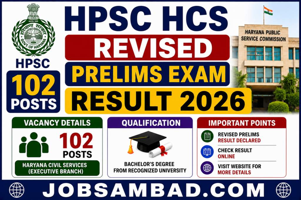 HPSC HCS Revised Prelims Exam Result 2026