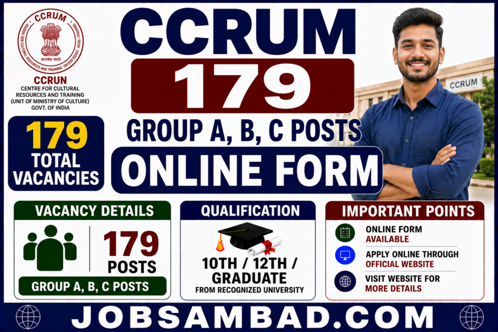 CCRUM 179 Group A, B, C Posts Online Form