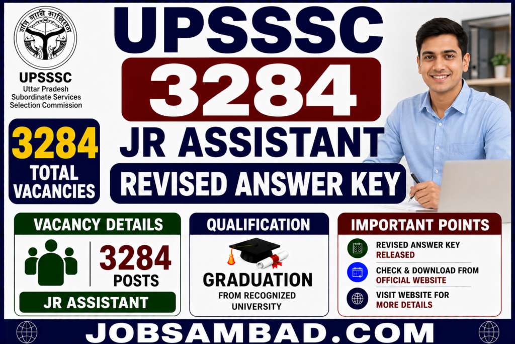 UPSSSC 3284 Jr Assistant Revised Answer Key