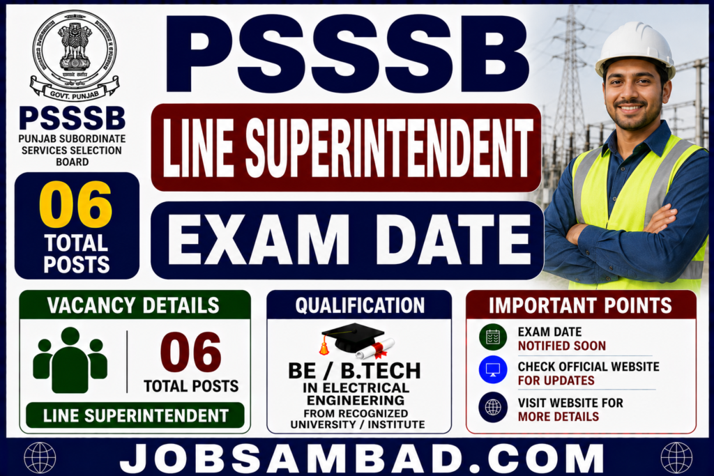 PSSSB Line Superintendent Exam Date