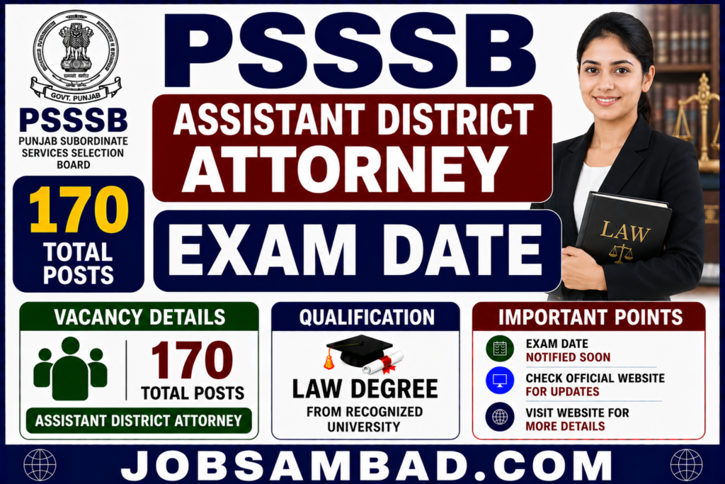 PSSSB Assistant District Attorney Exam Date