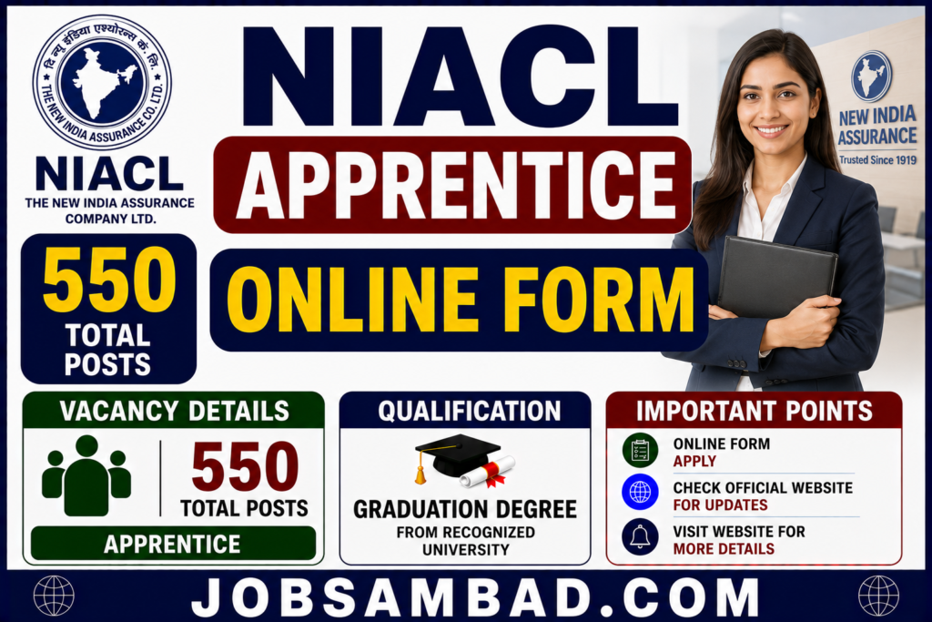 NIACL 550 Apprentice Vacancy Online Form