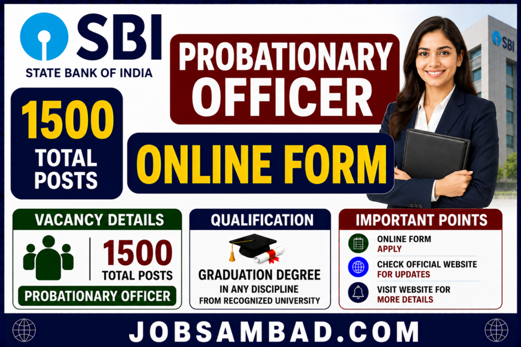 SBI 1500 Probationary Officer Online Form