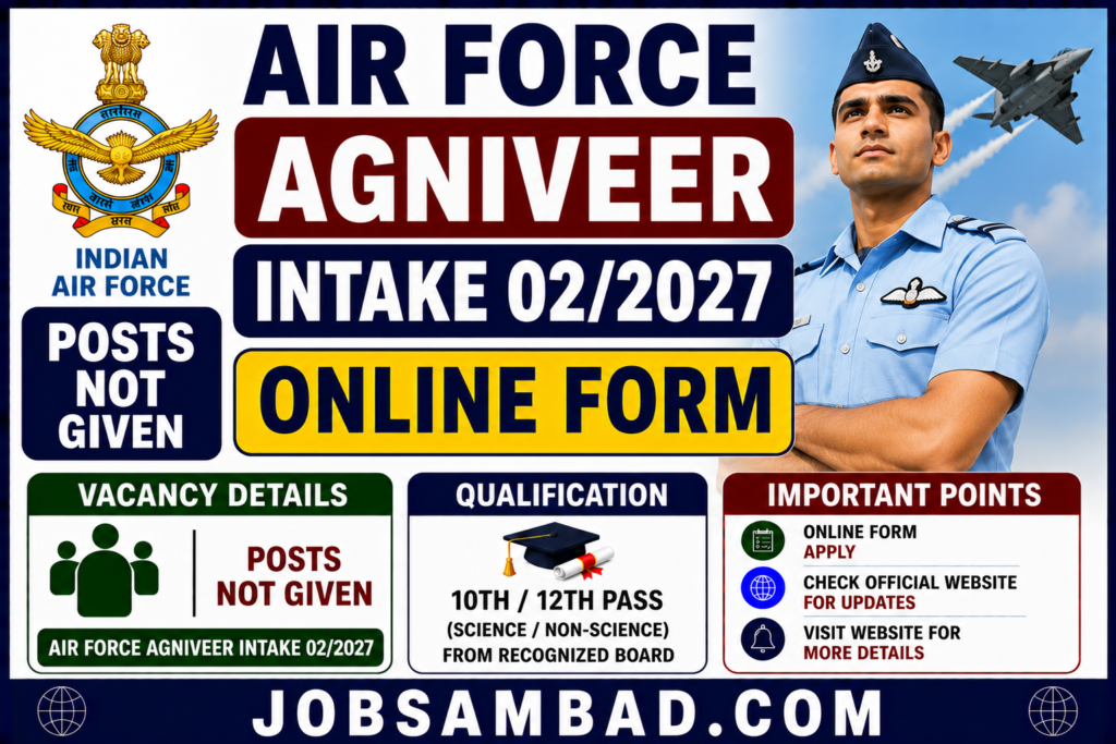 Air Force Agniveer Intake 02/2027 Online Form