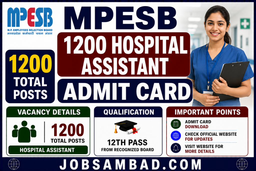 MPESB 1200 Hospital Assistant Admit Card
