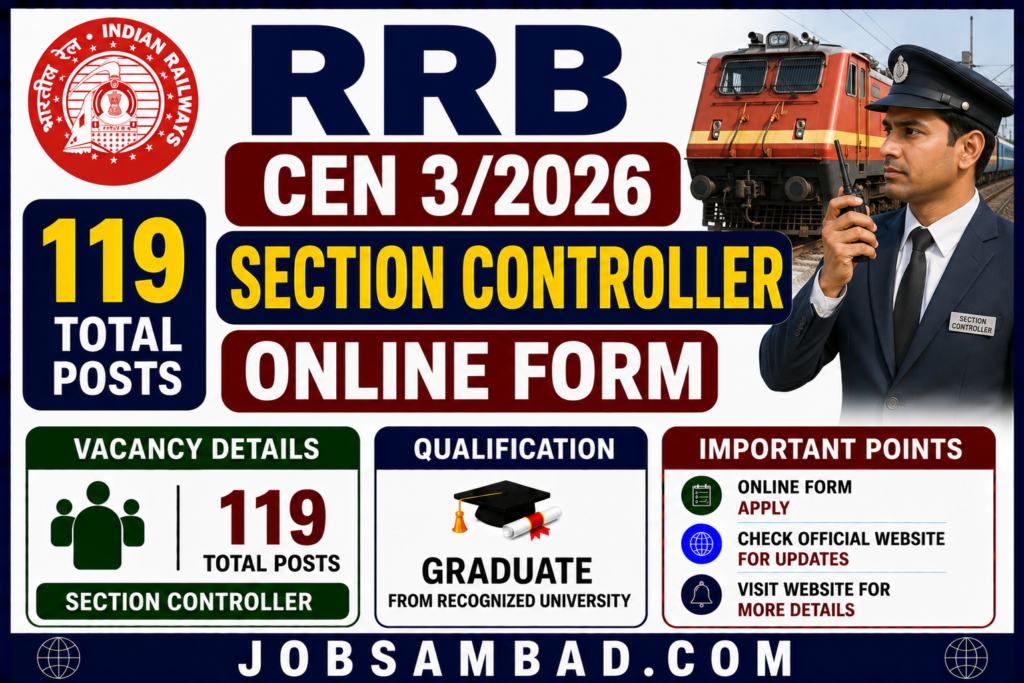 RRB CEN 3/2026 Section Controller Online Form