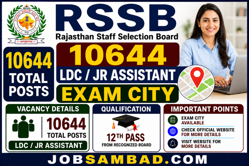 RSSB 10644 LDC / Jr Assistant Exam City
