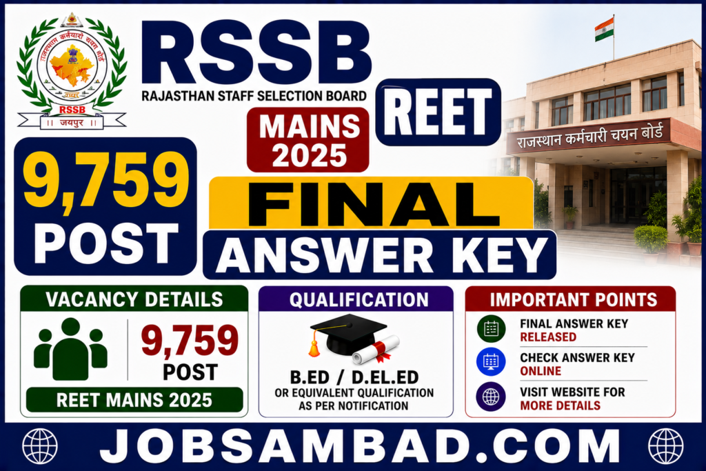 RSSB REET Mains 2025 Final Answer Key