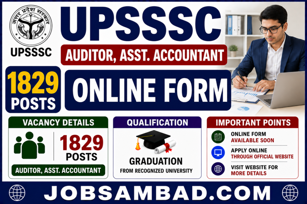 UPSSSC Auditor, Asst. Accountant Online Form