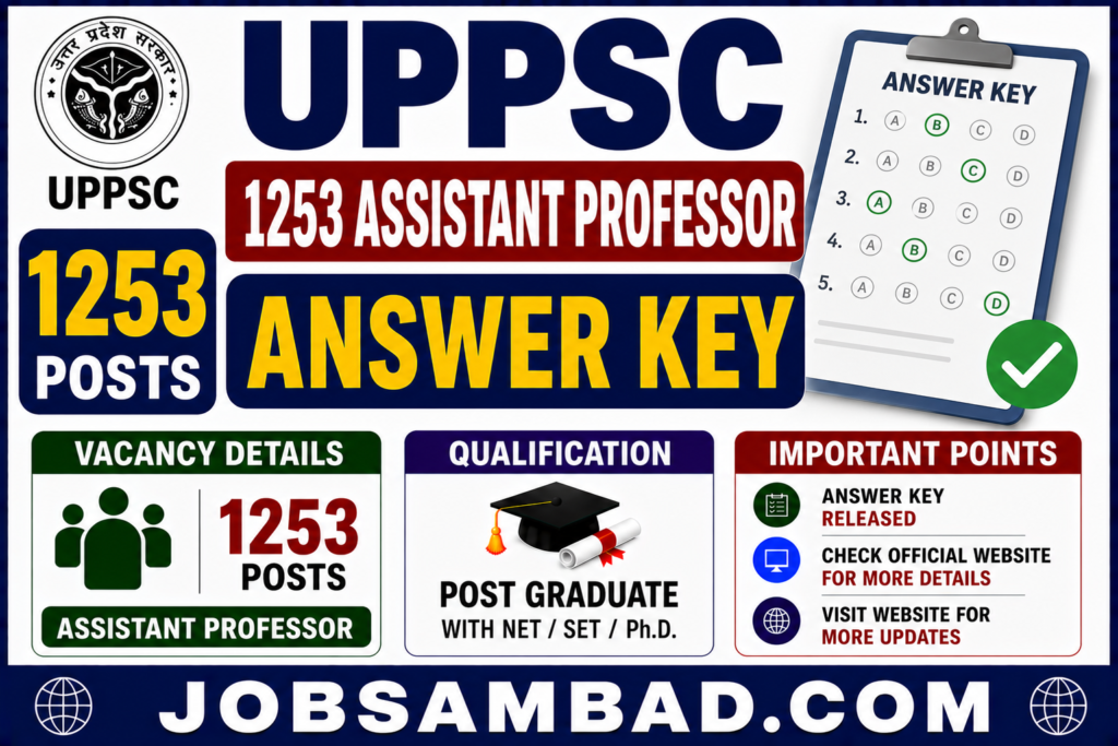 UPPSC 1253 Assistant Professor Answer Key