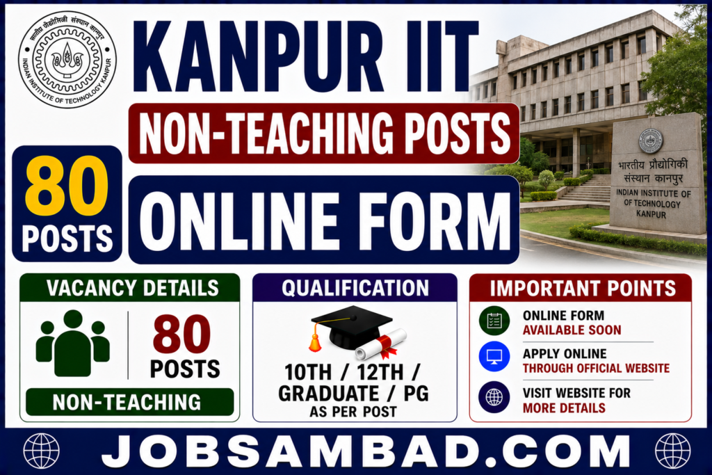 Kanpur IIT 80 Non-Teaching Posts Online Form