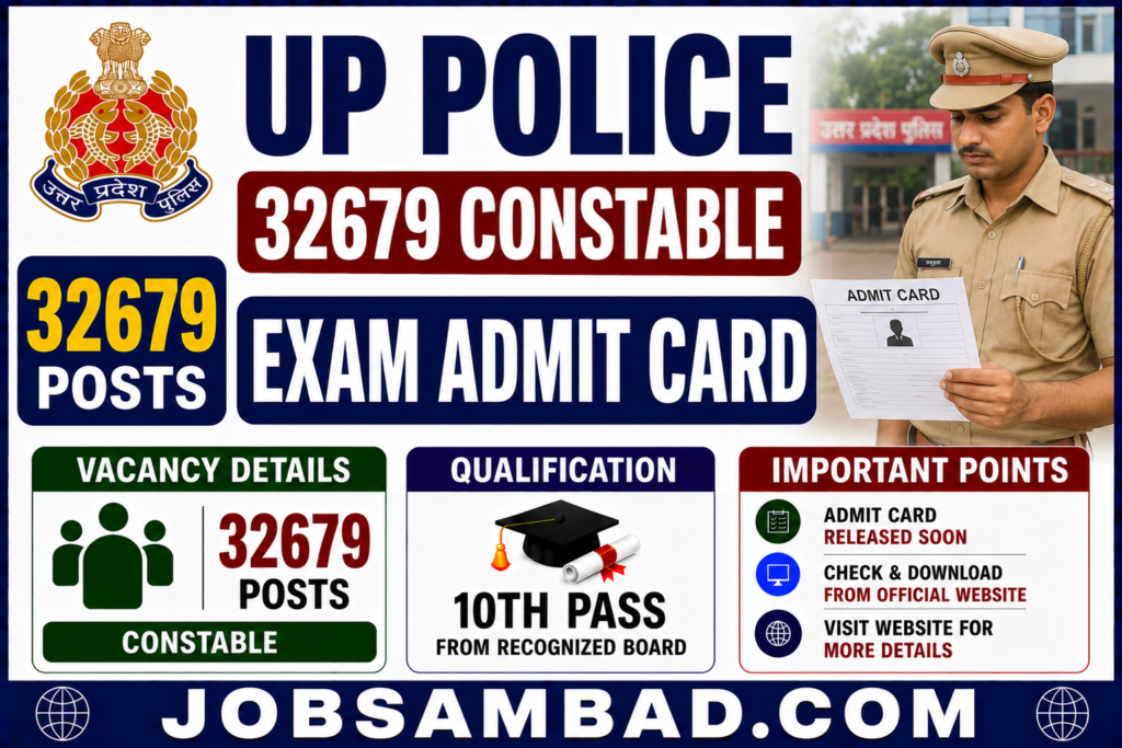 UP Police 32679 Constable Exam Admit Card