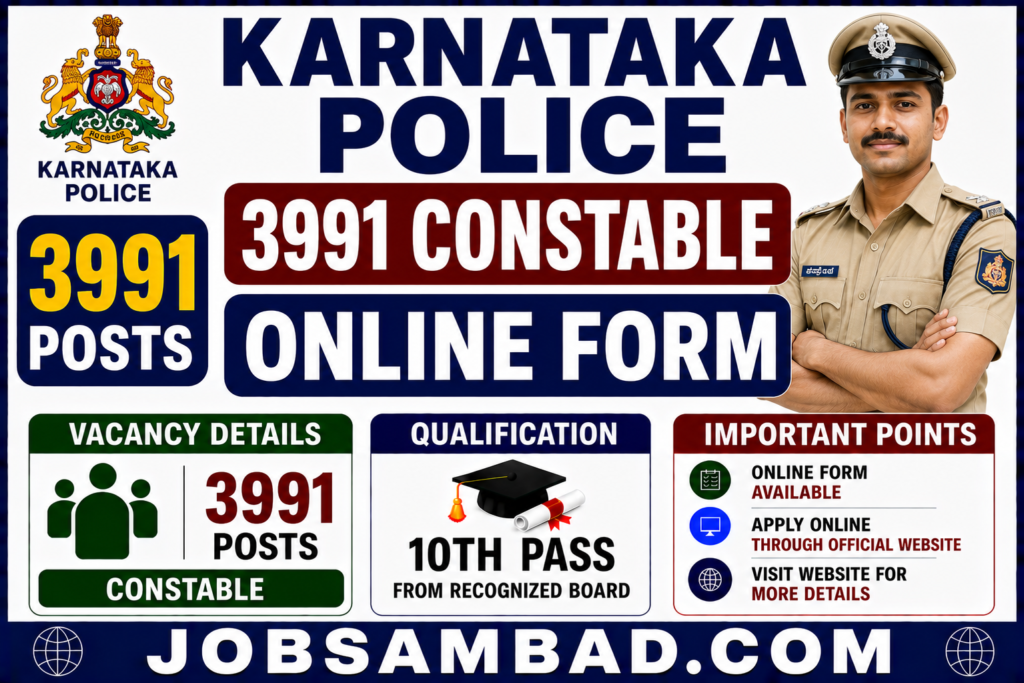 Karnataka Police 3991 Constable Online Form