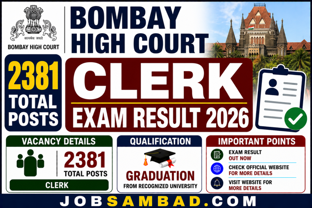 Bombay High Court Clerk Exam Result 2026