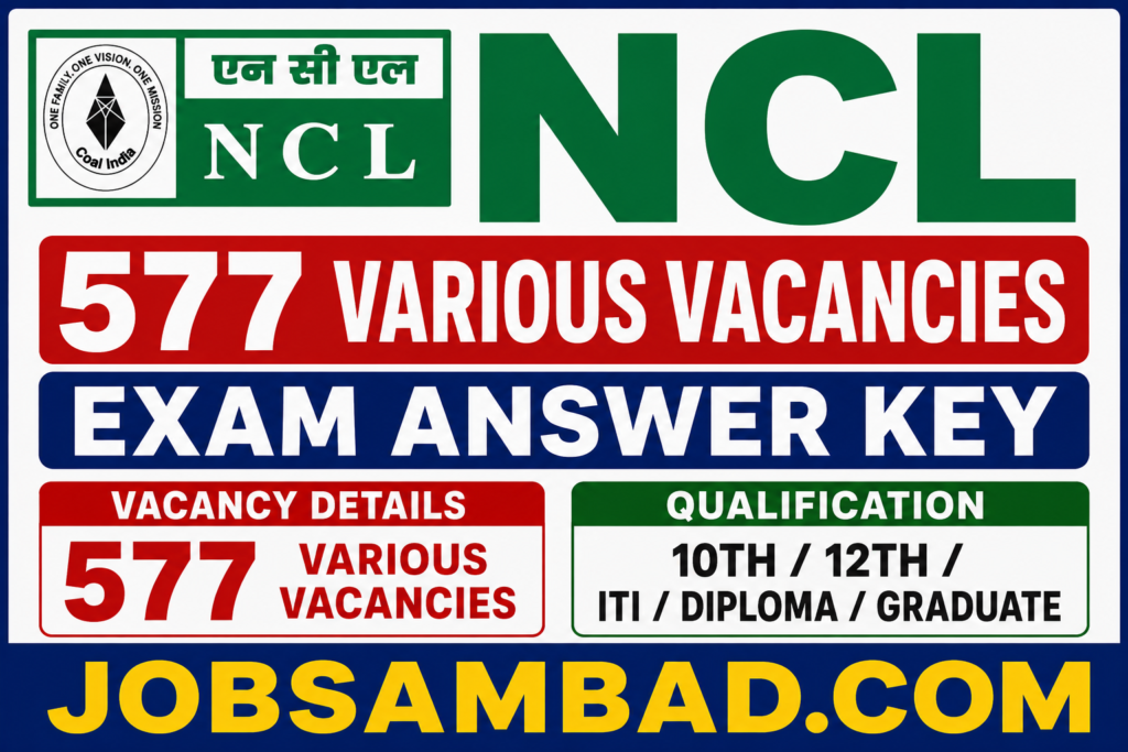 NCL 577 Various Vacancies Exam Answer Key