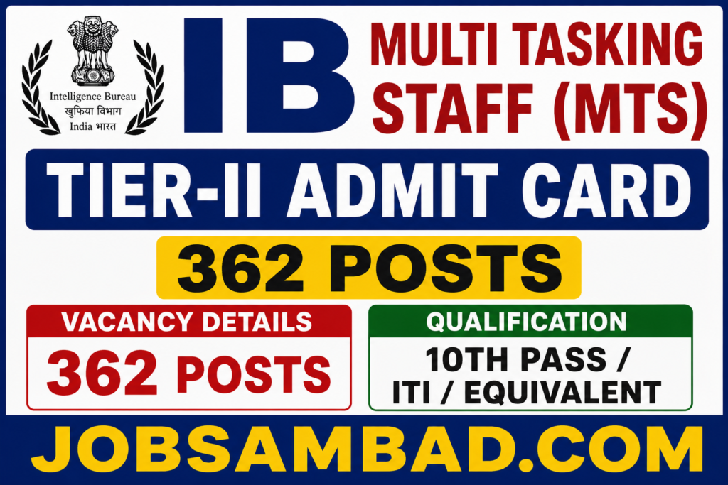 IB Multi Tasking Staff (MTS) Tier-II Admit Card