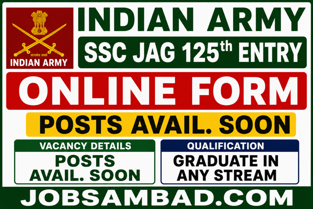 Indian Army SSC JAG 125th Entry Online Form