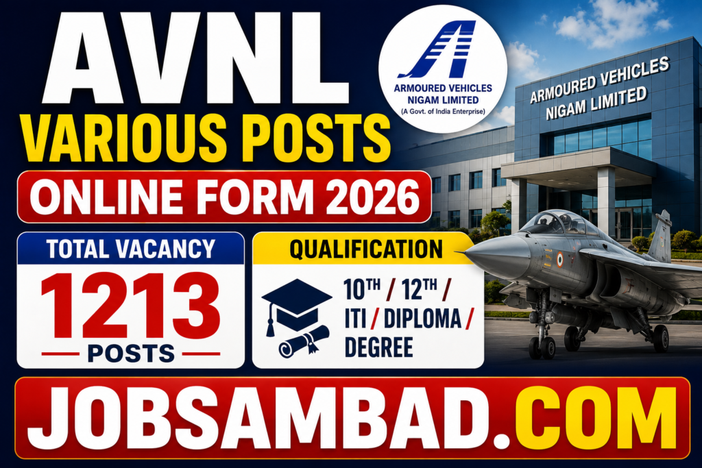 AVNL 1213 Various Posts Online Form 2026