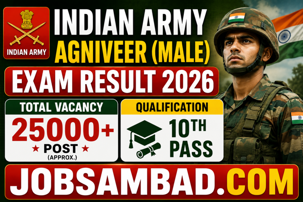 Indian Army Agniveer (Male) Exam Result 2026