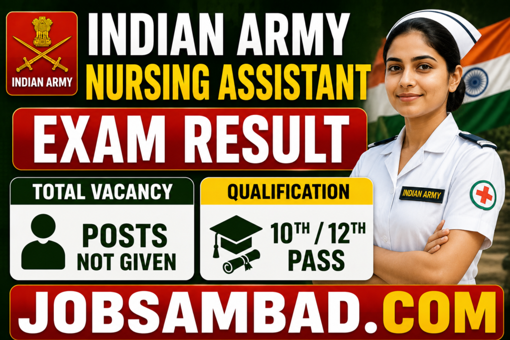 Indian Army Nursing Assistant Exam Result